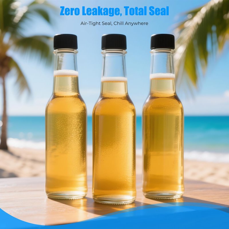 5 oz Hot Sauce Glass Bottles with Leak Proof Cap,Orifice Reducer Dripper Insert, 150 ml Clear Oil Bottle for Kitchen, Home Brewing Wine & Juicing Bottles. (Pack of 25)