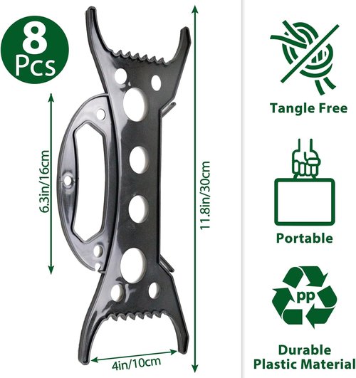 Christmas Light Storage Holder by 8Pack - All-Purpose Organizer for String Lights & Cords | Black