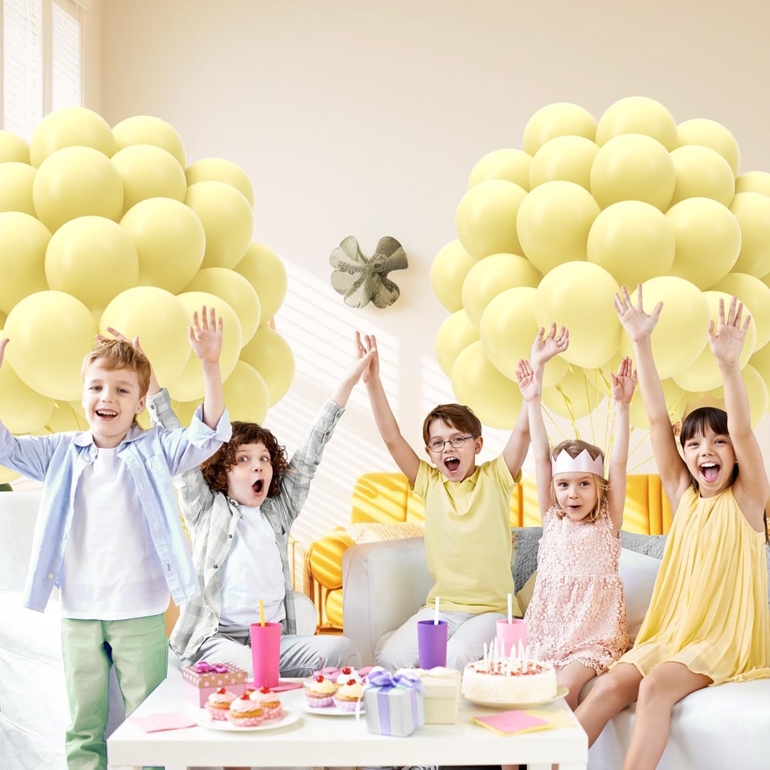 Pastel Yellow Balloons - 12-Inch Light Yellow Latex Balloons | 50-Pack for Gender Reveal & Baby Shower Decorations