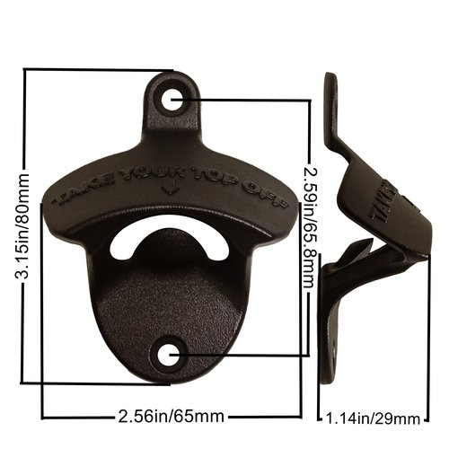 Jumiok Black Beer Opener Wall Mounted Take Your Bottle Top Off Bottle Opener with Cap Catcher Gifts