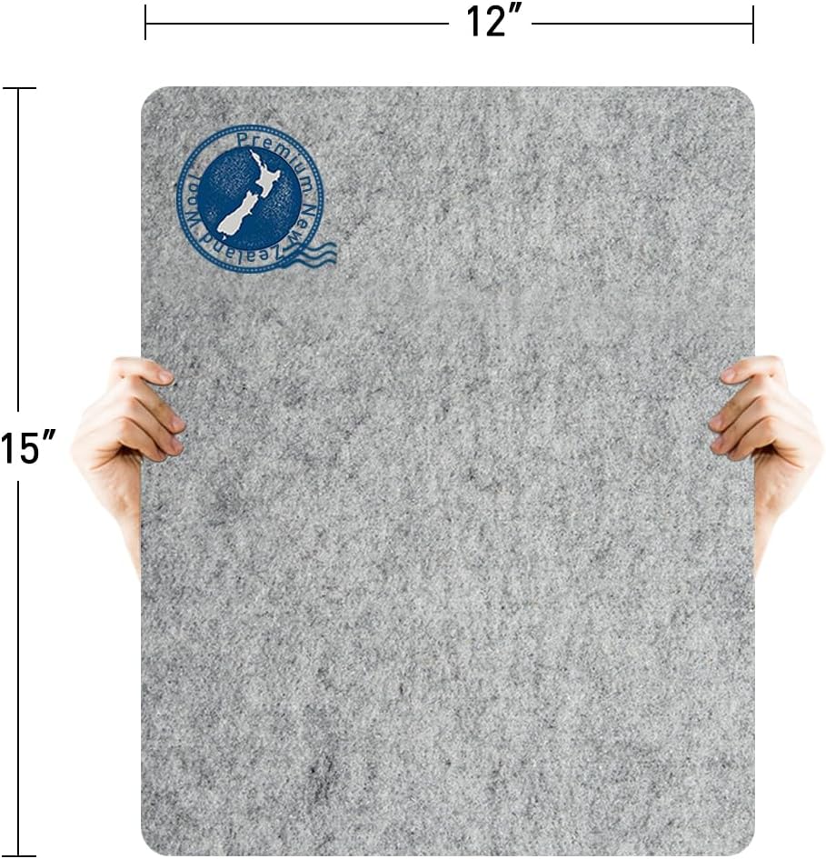 ZOMONETI Wool Pressing Mat - 100% New Zealand Felted Wool Ironing Pad | 15" x 12" for Quilting & Sewing