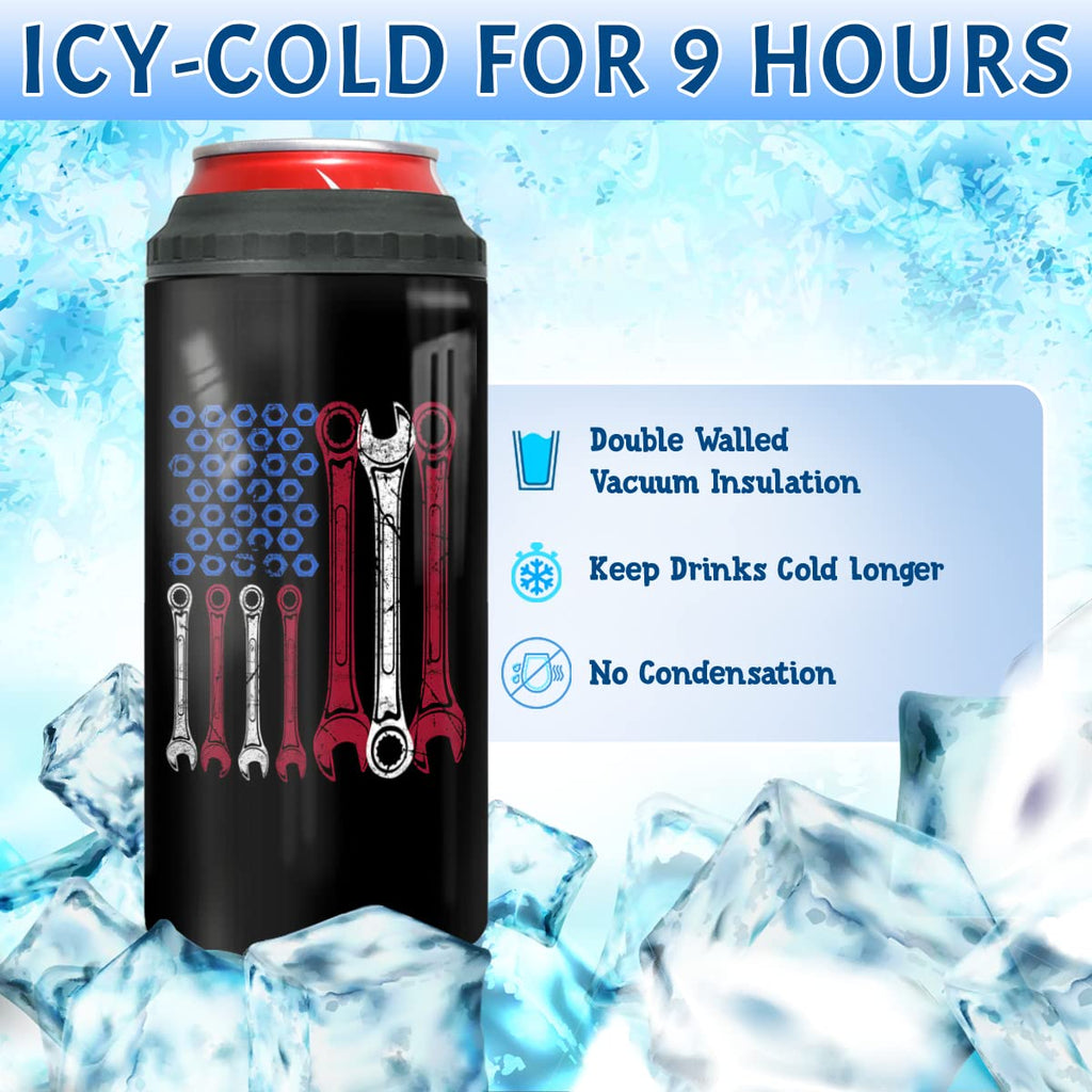 winorax Mechanic 4-in-1 Tumbler Can Cooler Gifts for Mem Dad Uncle Fathers Day 12oz Mechanics Tumblers Stainless Steel