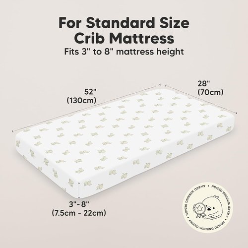 KeaBabies Organic Crib Sheets - 2-Pack Fitted Jersey Cotton for Baby Beds | Soft, Breathable & Cute Prints (Elly)