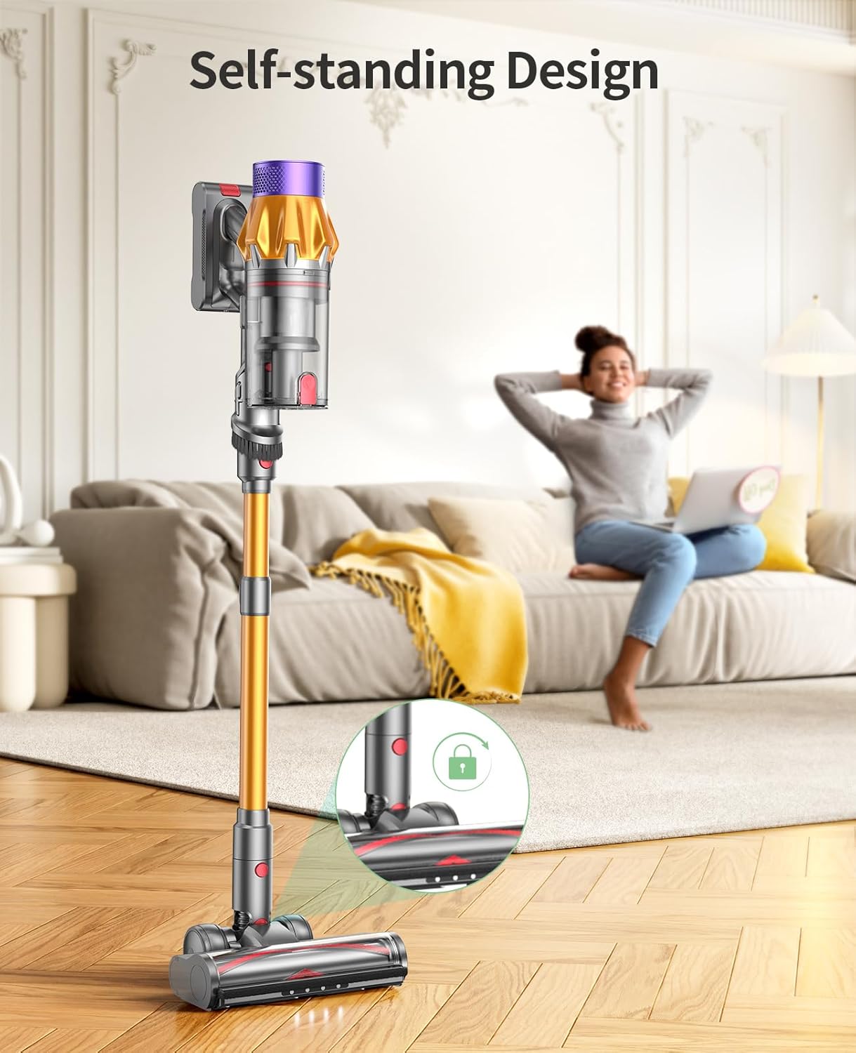 X7A Pro Cordless Vacuum Cleaner - 650W Power, 70 Minutes Runtime, Self-Standing Design, Ideal for Pet Hair & Carpets