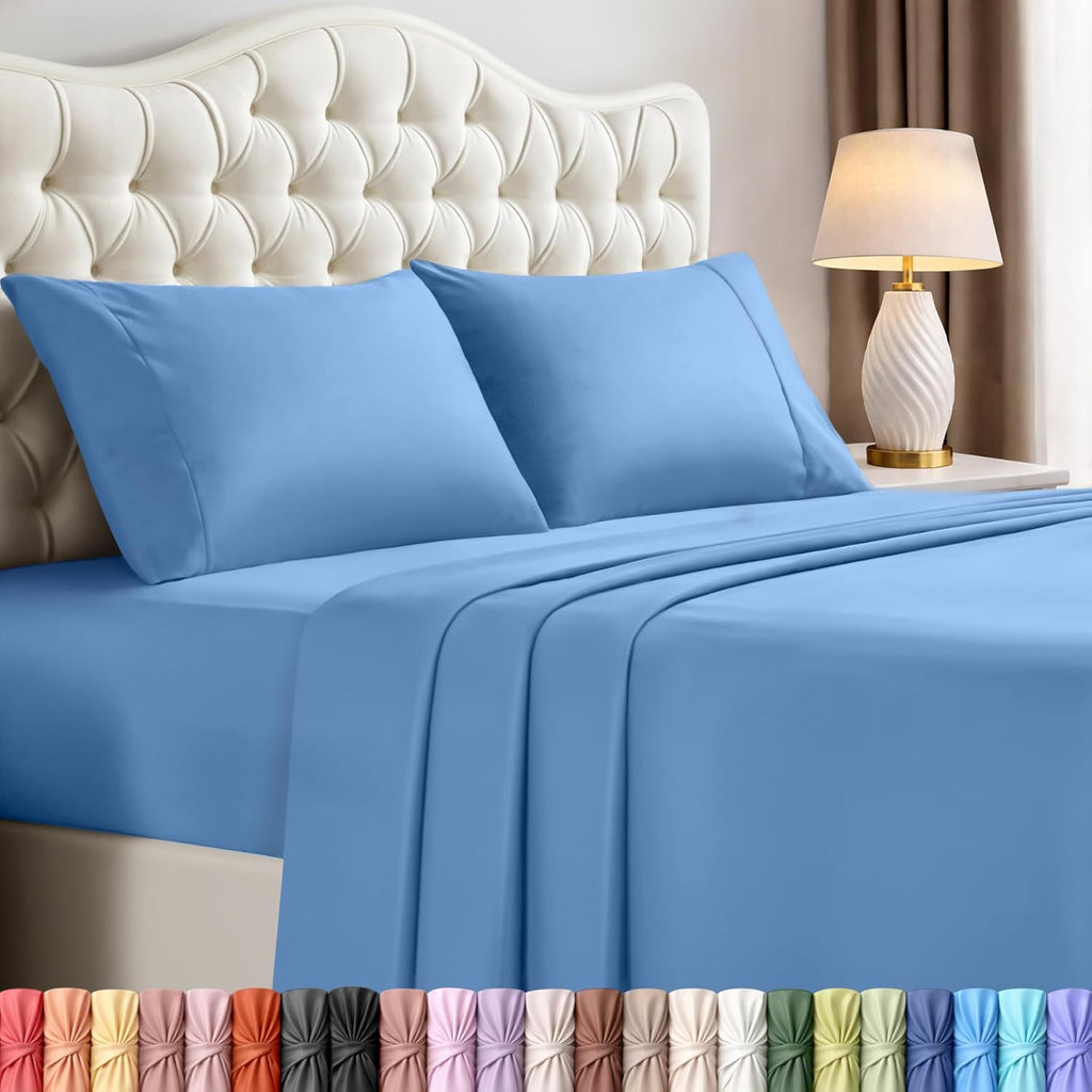 Utopia Bedding King Size Sheet Set - Soft, Breathable Microfiber | 4-Piece in Dutch Blue
