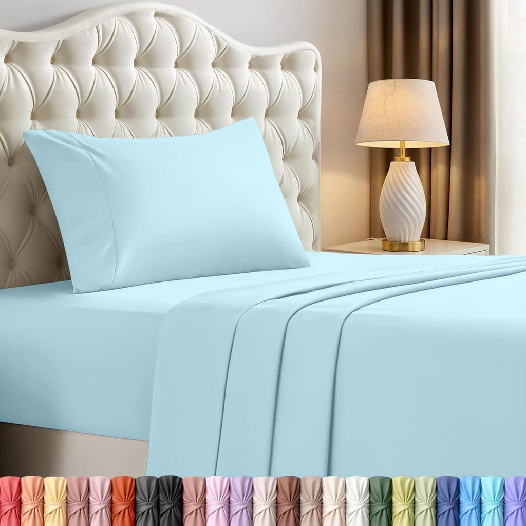 Utopia Bedding Twin Sheet Set - Soft & Breathable 3-Piece Microfiber Bed Sheets | Oeko-Tex Certified (Ice Blue)