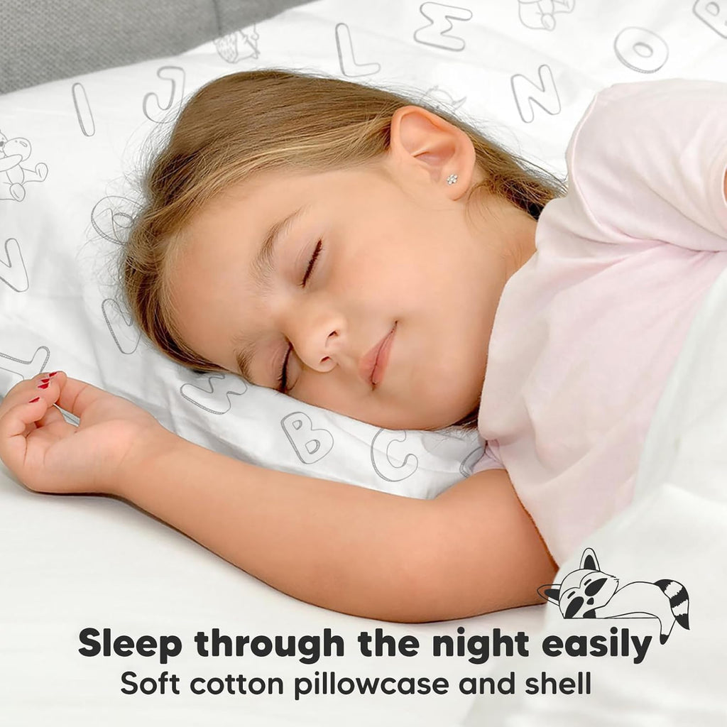 My Little Dreamy Toddler Pillow - Organic Cotton Travel Pillow with Soft, Breathable Pillowcase | 13x18 Inches for Ages 2-5