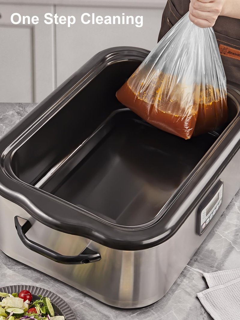 SMARTAKE Electric Roaster Liners, 15 Count Disposable Roaster Liners, Fits 16, 18, 22 Quart Roasters, Roaster Pan Oven Liners Plastic Cooking Bags for Instant Cleanup, 18 x 34 Inch