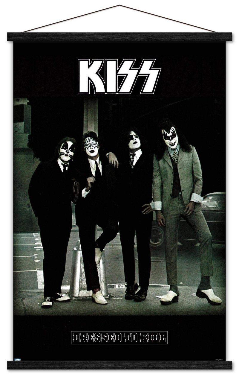 Trends International Kiss - Dress To Kill Wall Poster, 22.375" x 34", Premium Print and Black Hanger Bundle
