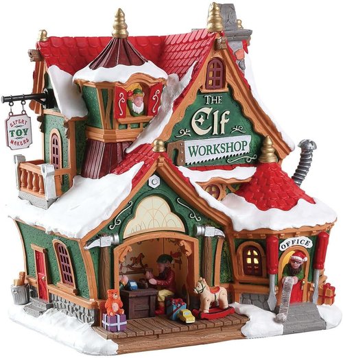Lemax Santa's Wonderland Lighted Building - The Elf Workshop | Festive Holiday Decor