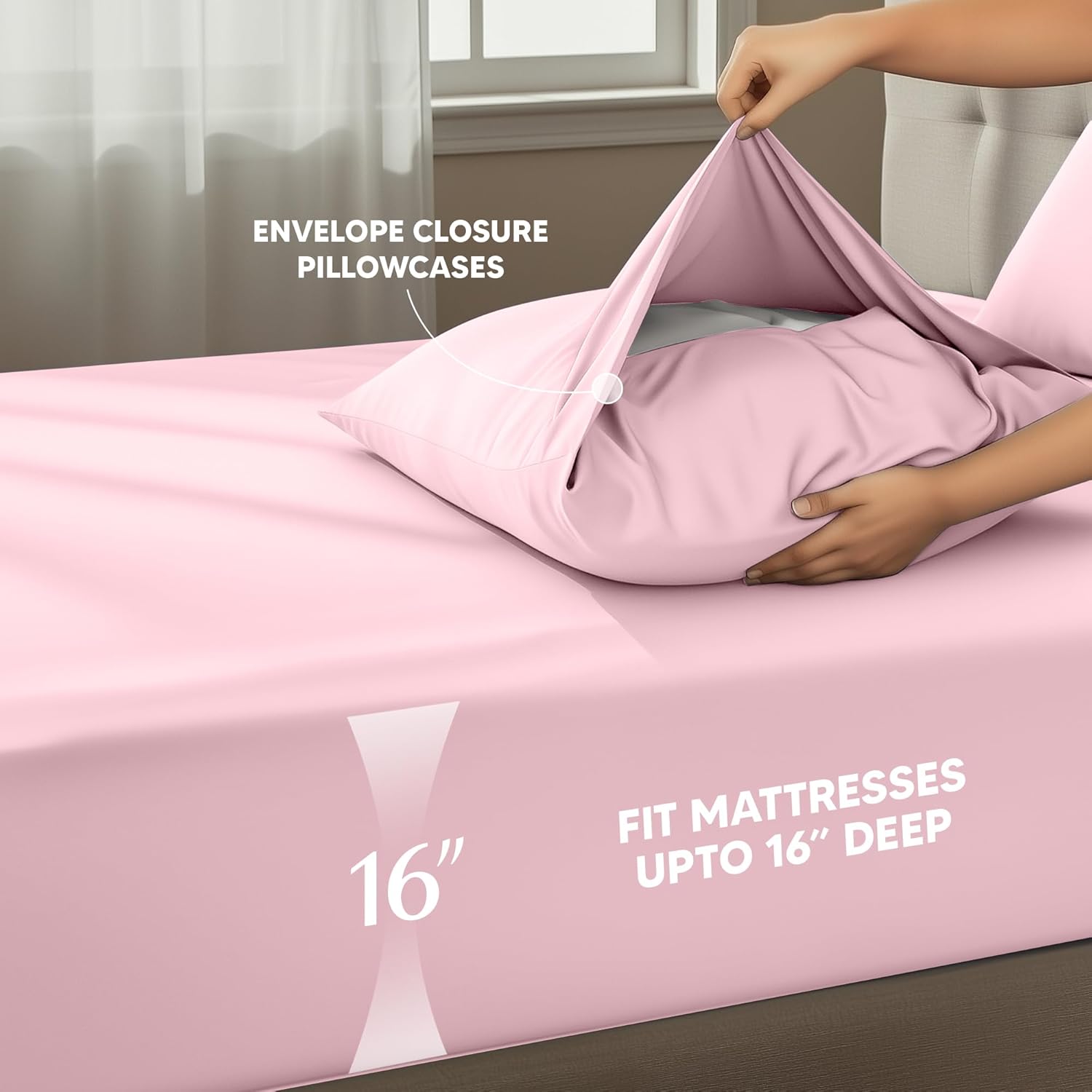 Utopia Bedding King Size Sheet Set - Soft, Breathable Microfiber | 4-Piece in Crystal Pink