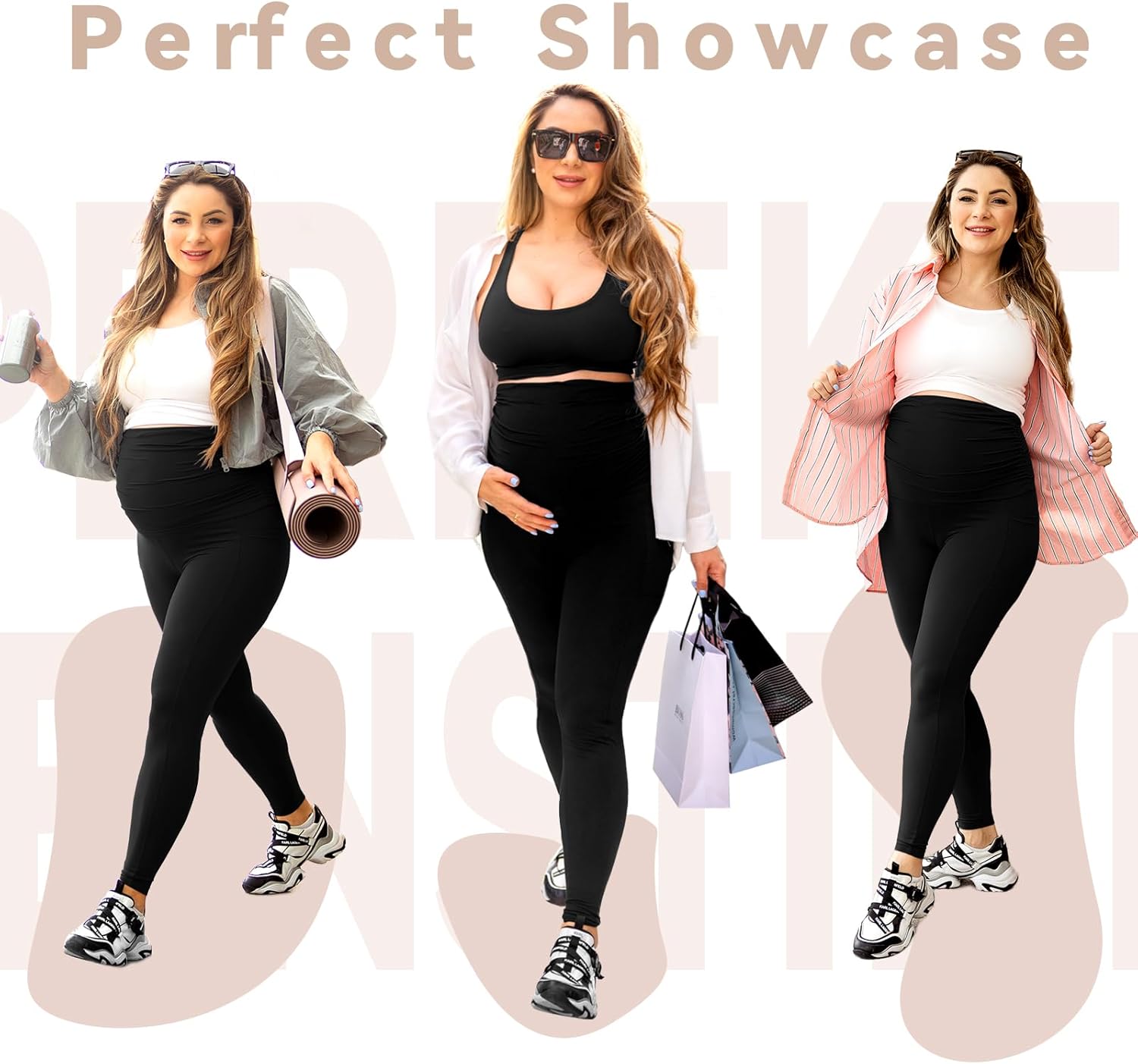 Walifrey Women's Maternity Leggings - Over The Belly Design with Pockets | Comfortable Yoga Pants