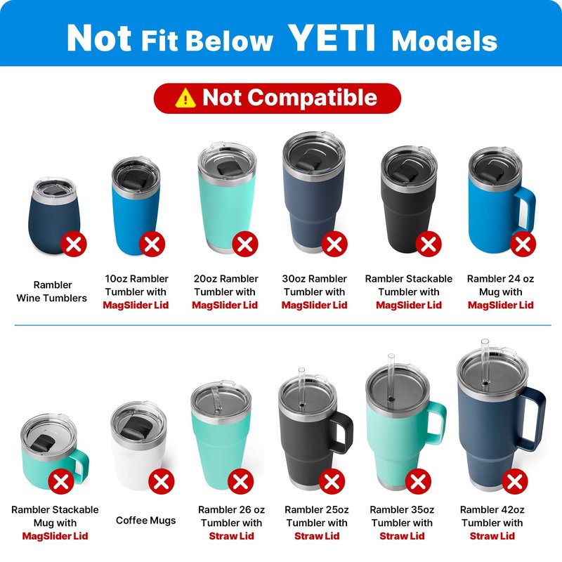 Bluwing 2 Pack 30 oz Replacement Stronghold Lid for YETI Rambler TraveI Mug with Threads Only, Spill Proof Screw Top Lid for YETI Threaded TraveI Mug