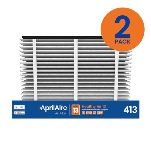AprilAire 413 Replacement Filter - MERV 13 Allergy Protection for Whole House Purifiers | 16x25x4 (Pack of 2)