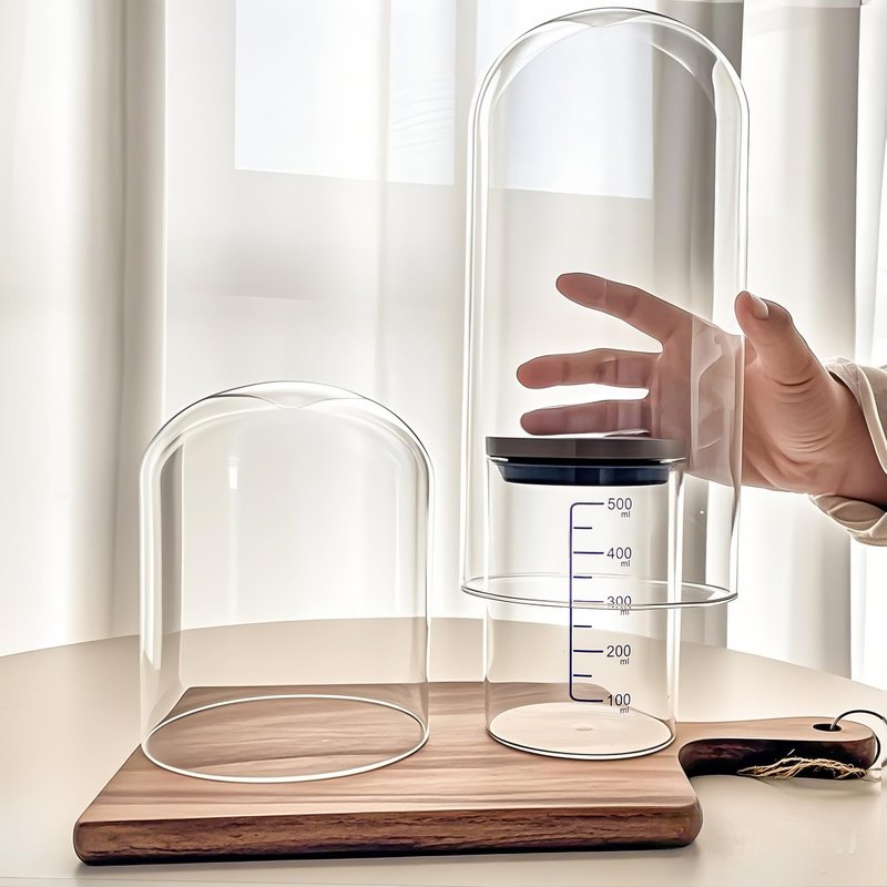 kanpura Glass Dome for Sourdough Starter Heating Pad Accessories Fits Jars Up to 4.33" Diameter x 7.8" Height Durable Clear Glass Cover