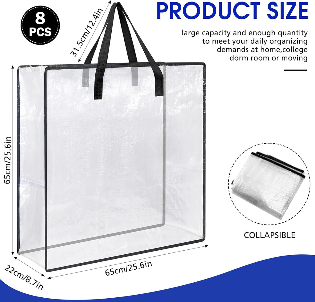 St. Patrick's Wreath Storage Bags - 8 Pcs Heavy Duty Clear Containers with Handle & Zipper | 26 Inch