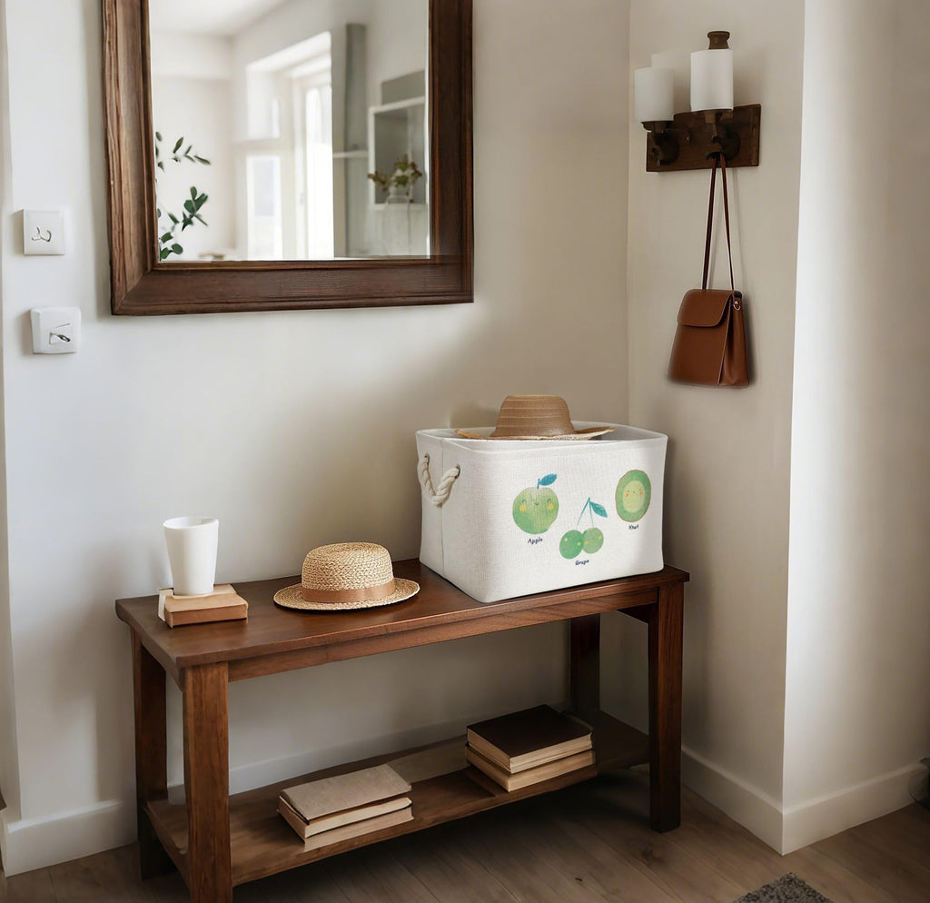 DECOMOMO Toy Storage Baskets for Shelves - 40L Kids Storage Bin for Nursery Décor, Baby, Laundry, Toys (Fruit Print, XXL - 3 Pack)