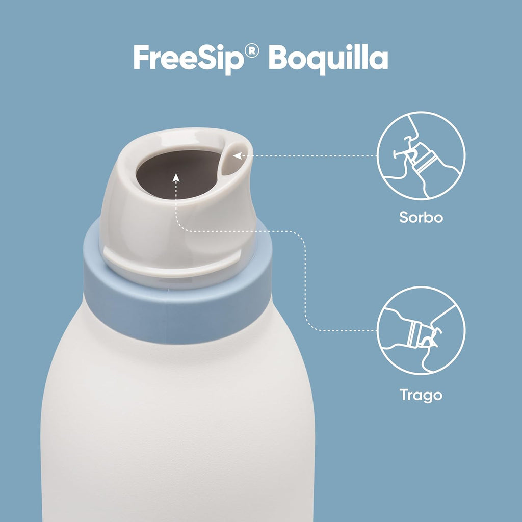 Owala FreeSip Insulated Stainless Steel Water Bottle - 24 oz, BPA-Free, Green/White (Iced Breeze) for Sports & Travel