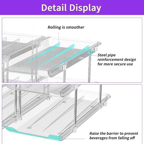 Can Organizer by Upgraded - Modular 4-Tier Storage Rack | Holds 48 Cans - Clear Beverage Dispenser