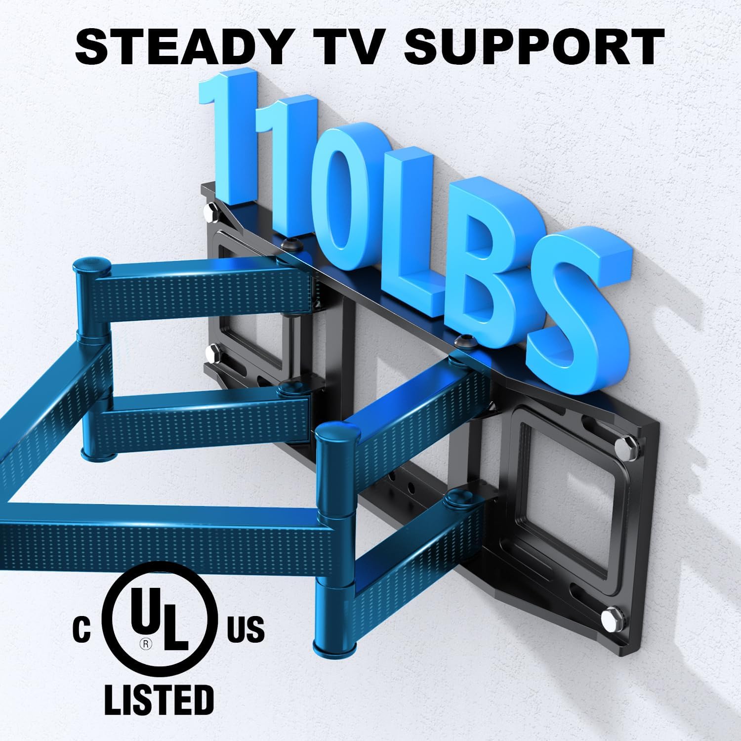 USX STAR Full Motion TV Wall Mount Bracket - Fits 32-70 Inch TVs, Swivel & Tilt, Max VESA 400x400mm, Holds 110 lbs