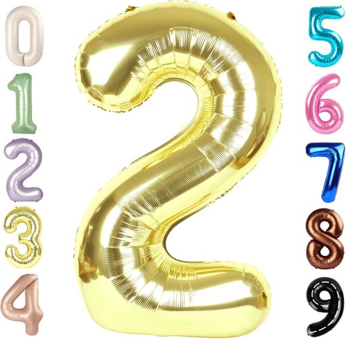 Light Gold 40-Inch Number Balloons by [Brand Name] - Perfect for 2nd, 12th, 21st Birthday Celebrations & Weddings