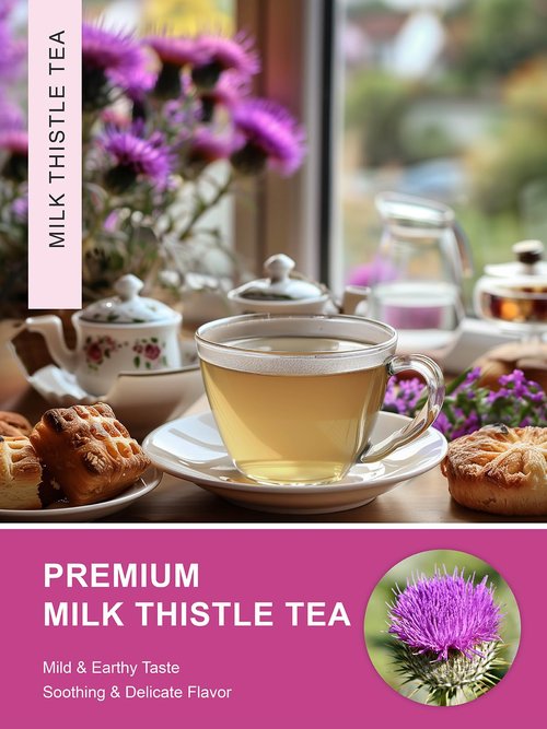 TeeLux Milk Thistle Tea Bags, Natural Milk Thistle Seed Tea, Mild & Mellow Taste, Caffeine Free, 100 Count