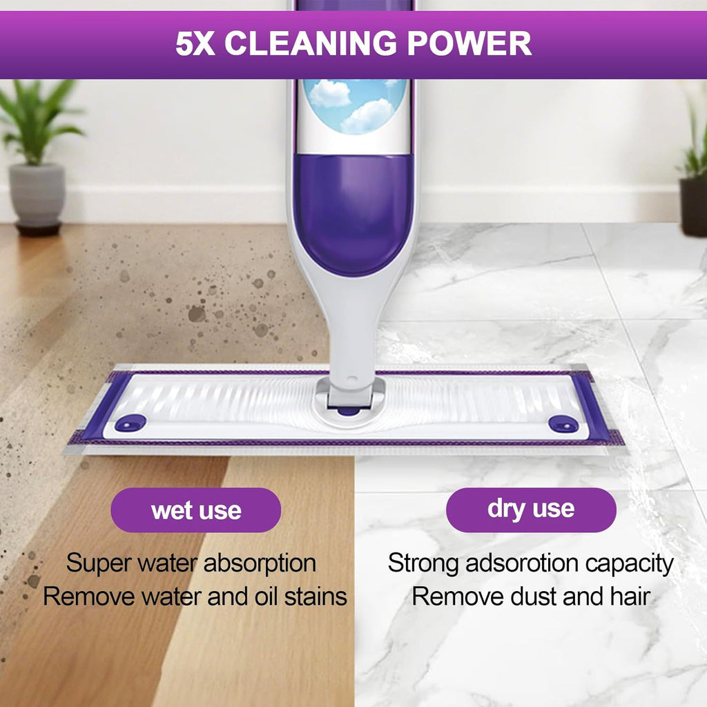 Skiennix 20 Count Disposable Mop Pad Refills - Super Absorbent Replacement Pads for Floor Cleaning