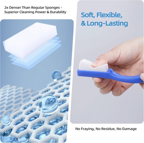 Magic Sponge | High Density Melamine Foam Eraser Set - 33 Refill Sponges & 2 Scrub Brushes for Kitchen & Bathroom Cleaning