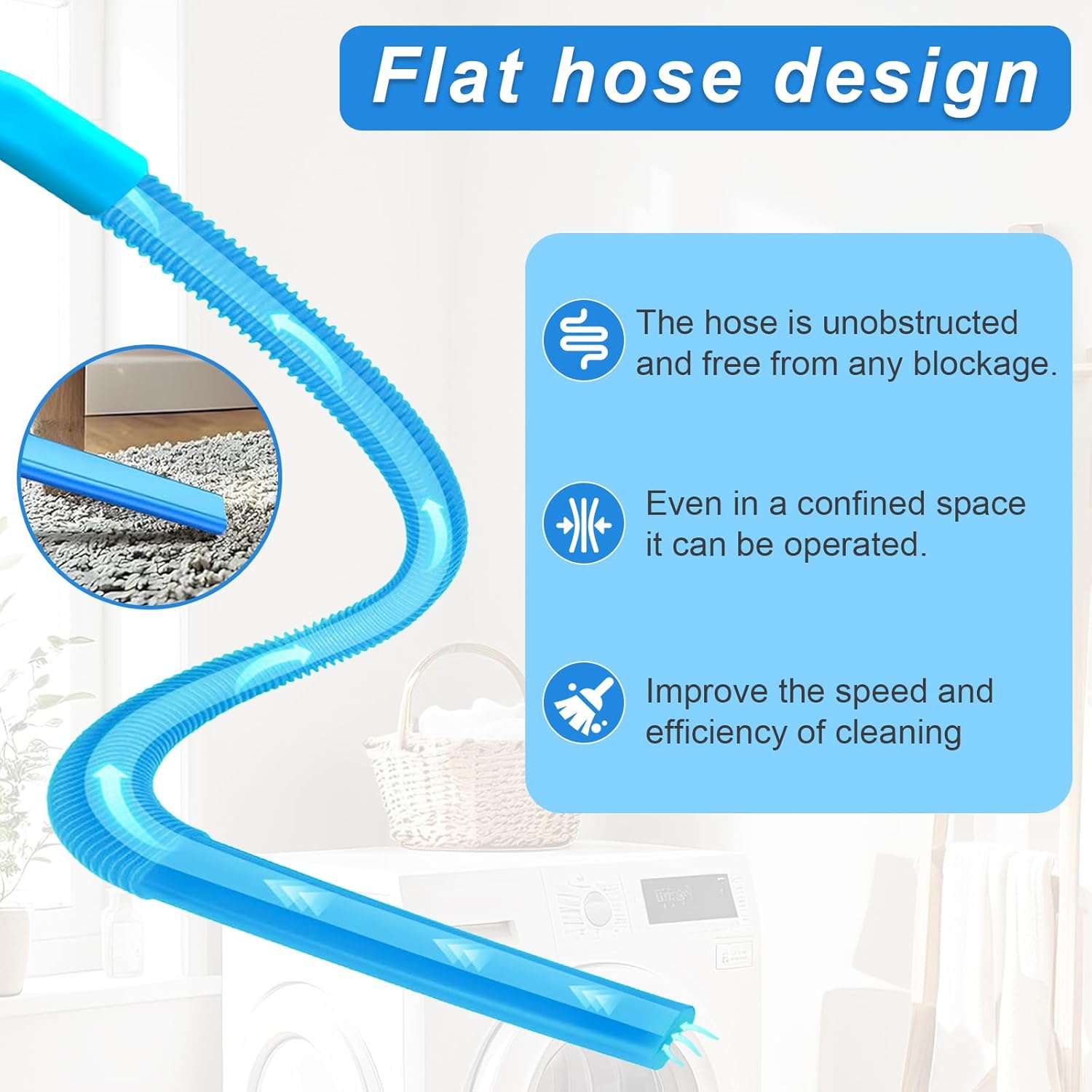Upgraded Dryer Vent Cleaner Kit - Universal Vacuum Hose Attachment for Effective Lint Removal | Fits All Vacuums (Blue)