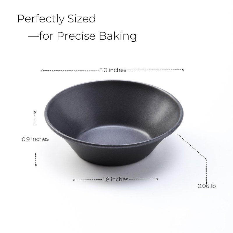 Xylarnoveth Pastel de Nata Tins Carbon Steel – 8 Pack Egg Tart Molds for Baking, Nonstick Mini Pie and Custard Tart Pans, Reusable Portuguese Custard Tart Shell Trays, Oven & Air Fryer Safe