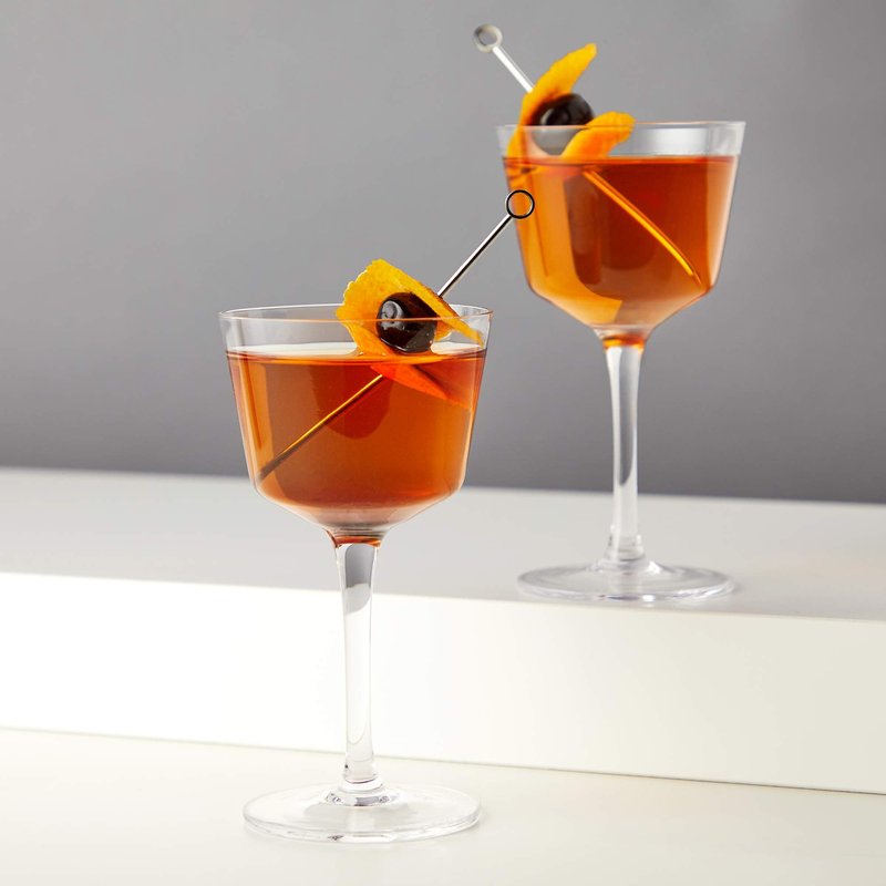 Viski Nick and Nora Glasses, Stemmed Drinkware, Premium Crystal Cocktail Glasses, Cocktail Coupe Glasses, Home and Bar Glass cups, Set of 2, 4oz