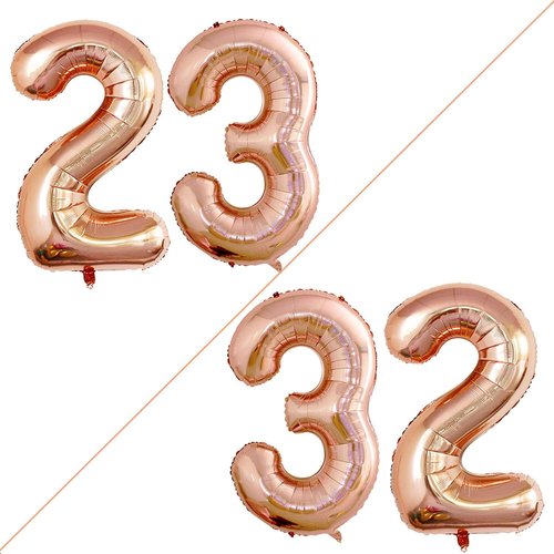 GOER Jumbo 42-Inch Number 23 Balloons - Champagne Gold Foil Helium for 23rd Birthday Party Decor