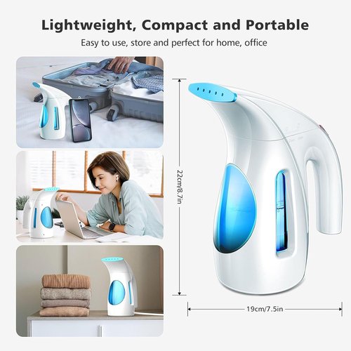 HiLIFE Portable Handheld Clothes Steamer - 240ml Capacity, 700W Quick Wrinkle Remover | Maya Blue
