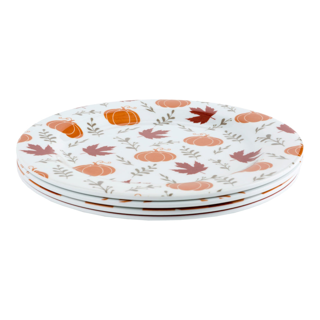 C.R. Gibson QAPS2-24068 Reusable Fall Plastic Plate Set for Thanksgiving, 9" Diameter, 4pcs