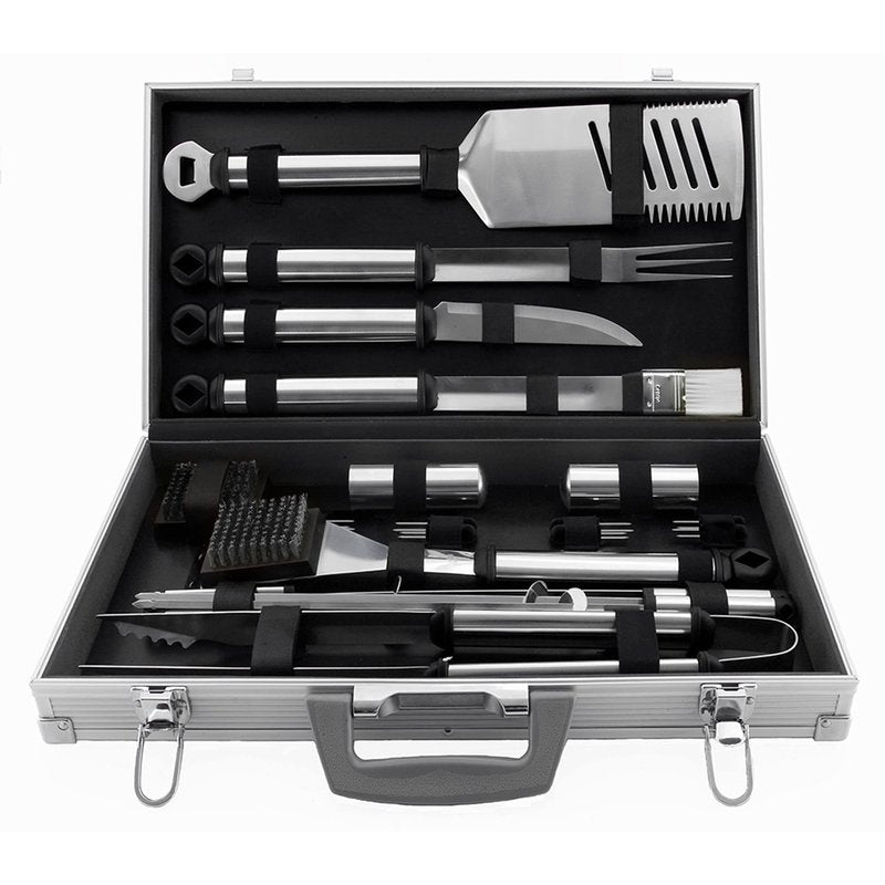 Mr. Bar-B-Q 02066Y Silver Prestige 21-Piece Tool Set In Case