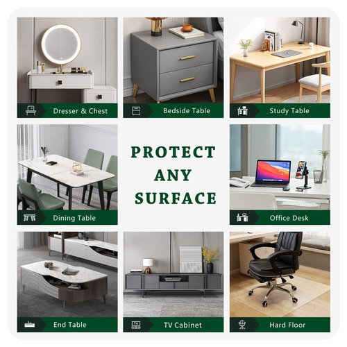Clear Desk Cover Protector 38×78 Inch Crystal Table Pad Mat Waterproof Desk Mat Table Cover Tablecloth Protector Rectangle PVC Vinyl Table Cloth for Dining Table Meeting Desk Pet Feeding Mat Non-Slip