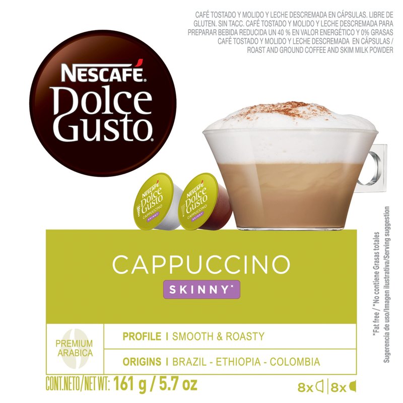 Nescafe Dolce Gusto Pods, Skinny Cappuccino, 16 capsules, Pack of 3
