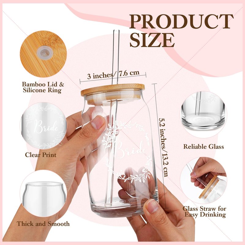 Irenare 8 Pcs Bride Gifts Set for Bridal Shower Bachelorette Party Robe Cup Makeup Bag Bracelet Scrunchies Card Pen Gift Box(Pink)