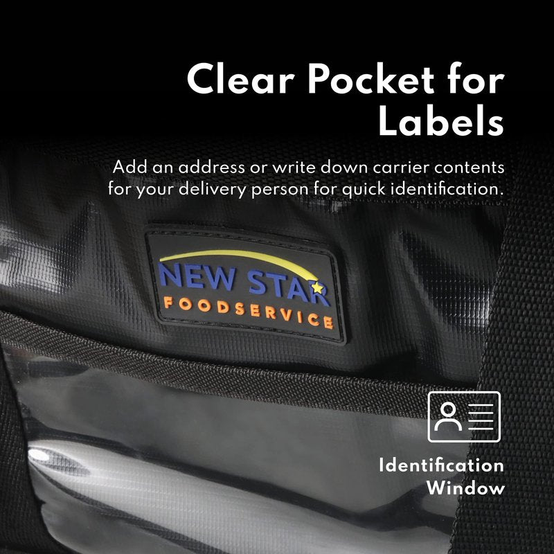 New Star Foodservice Commercial Insulated Food Delivery Bag, Half Size, 12 x 11.5 x 9.5 Inch, Black