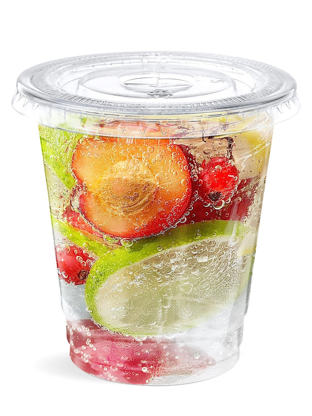 SHOPDAY 8 oz-Plastic-Cups-with-Lids - 150 Pack Disposable Clear Cup with Lids, Small Cup for Cold Drinks Smoothie Food, Coffee Cups with Lids