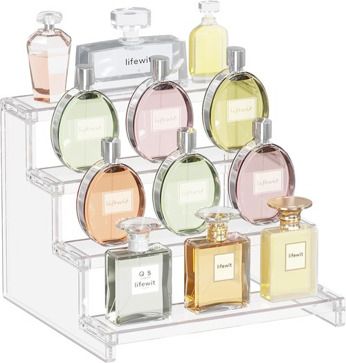 Lifewit Perfume Organizer - Clear Makeup Display Shelf for Vanity & Bathroom Counter | 23 cm (9")