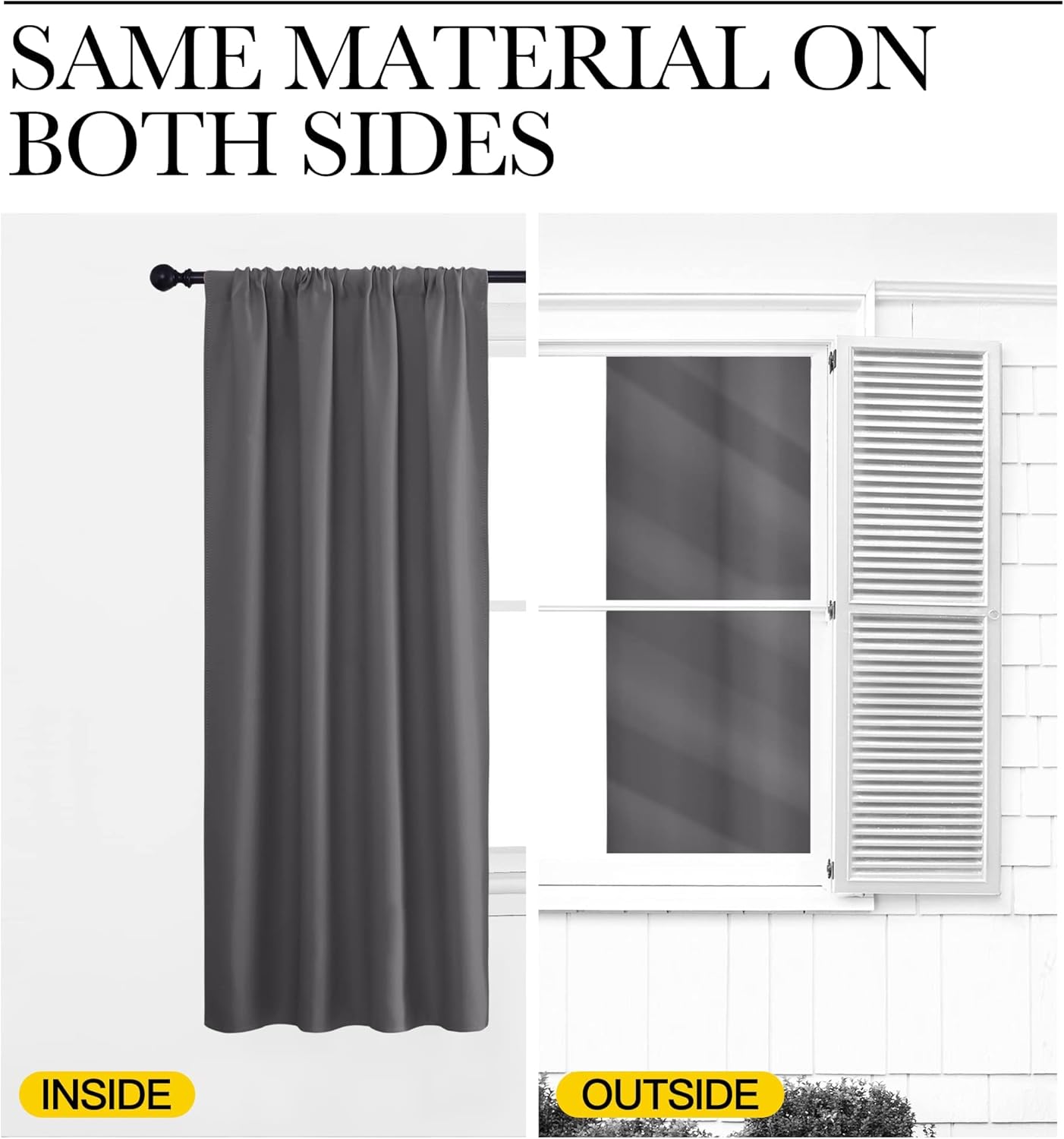 NICETOWN Grey Window Curtains - Thermal Insulated Blackout Drapes for Small Windows | 2 Panels, W42 x L45-Inch