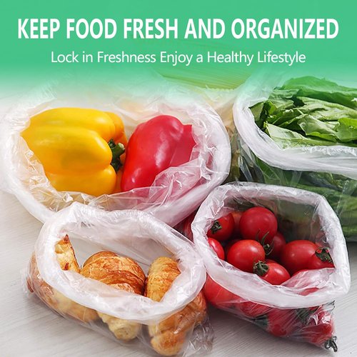 9527 Product 12" x 16" Clear Plastic Produce Bag, Food Storage Bag on a Roll, 350 Bags One Roll (2 Rolls), Freeze/Heat Clear Bag for Bread, Meat, Vegetables, Fruits