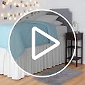 Twin XL Bed Skirt with 32-Inch Drop - Microfiber Dust Ruffle, White