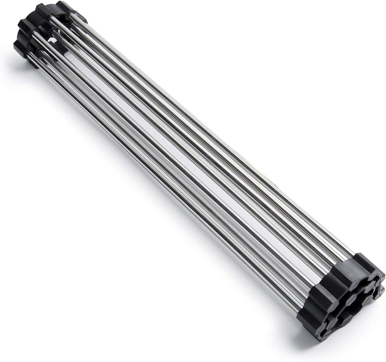 Skiennix Roll-Up Dish Drying Rack - 304 Stainless Steel, Foldable & Easy to Store | 17" x 13.5" - Black