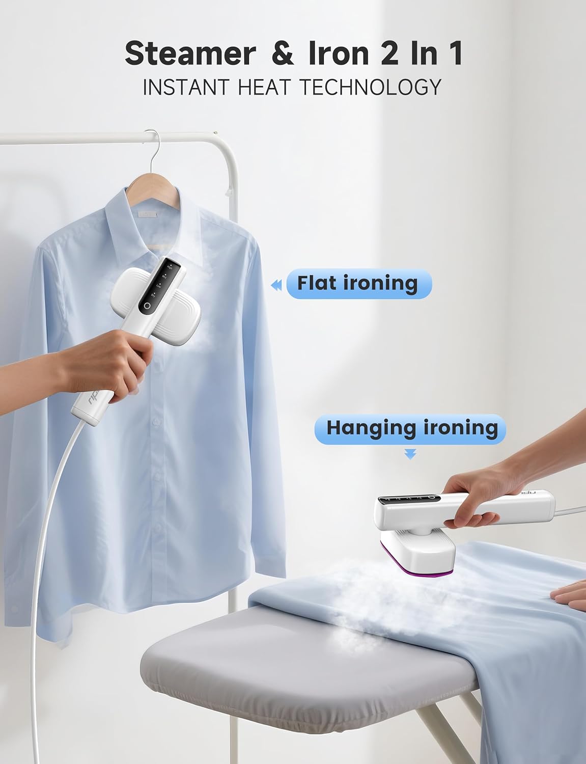 Skiennix Travel Steamer - Portable Handheld Clothes Wrinkle Remover | 1200W Power, 100ml Capacity