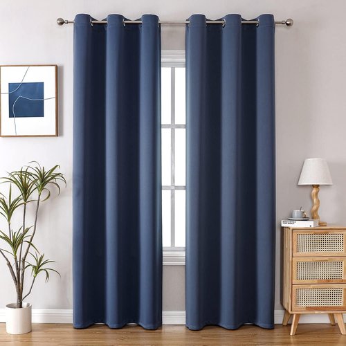 ChrisDowa Blackout Curtains - Thermal Insulated Room Darkening Panels, Stone Blue, 42W x 84L - 2 Set