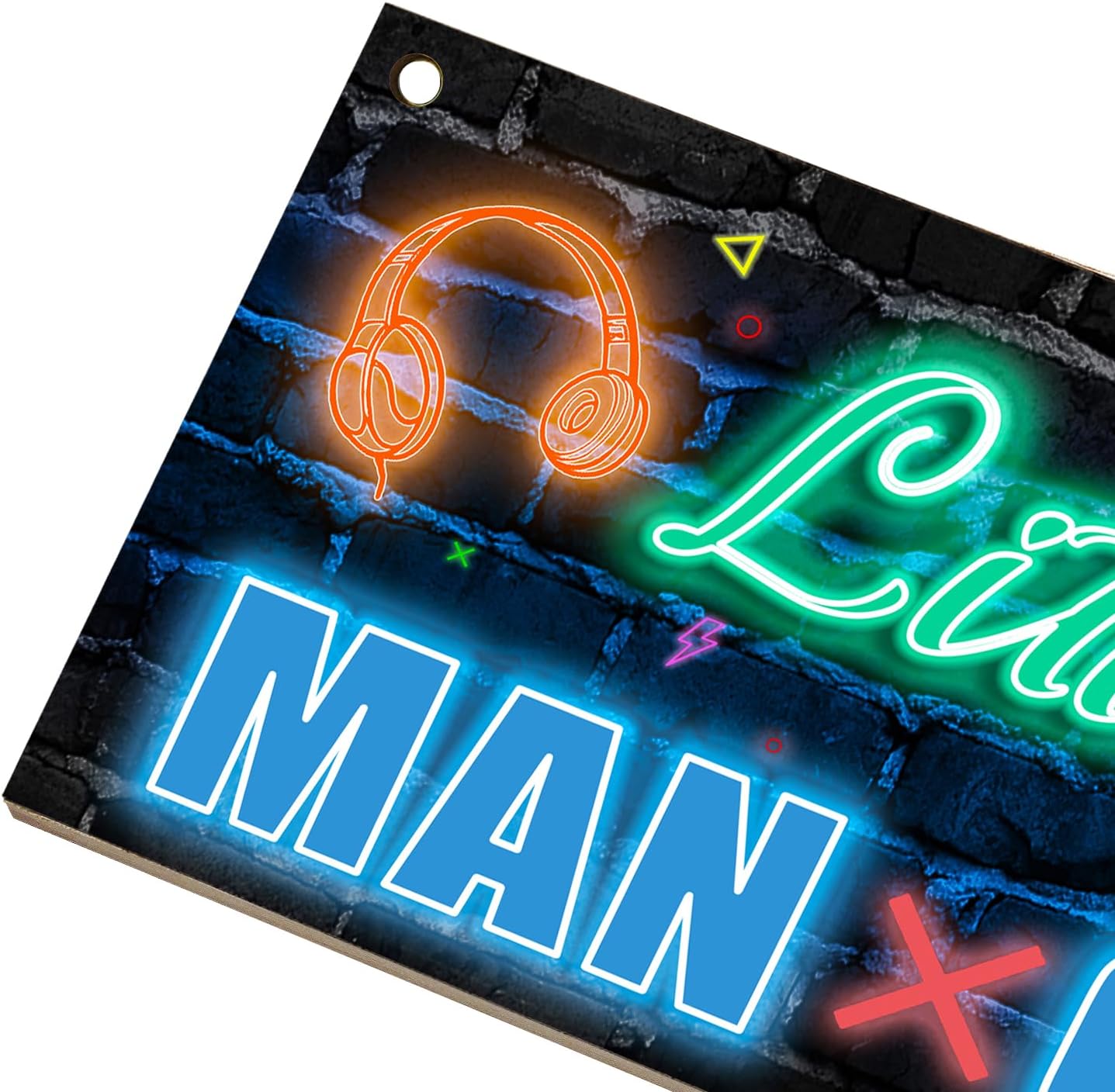 XIULUAN Gaming Room Decor - Blue Wall Sign for Kids' Game Playroom | 10x5 Inches Little Man Cave