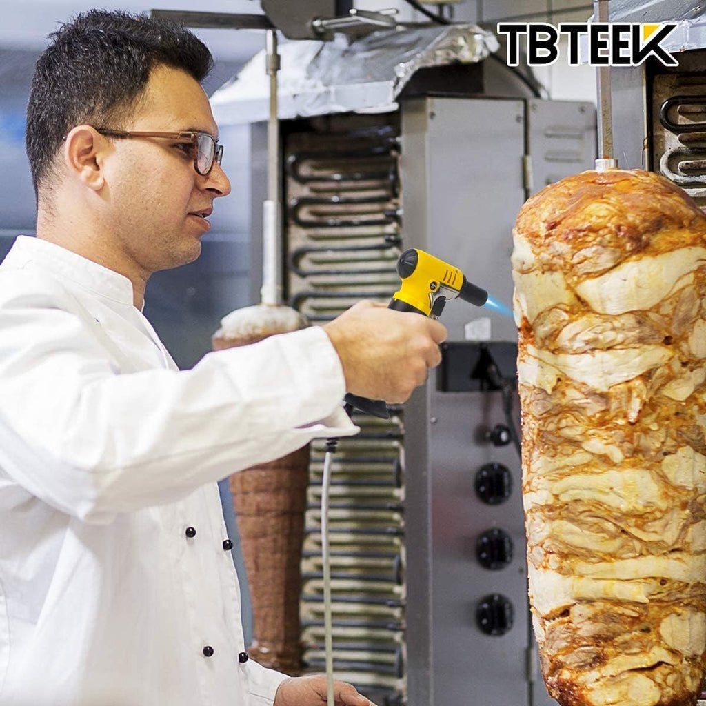 TBTeek Butane Torch - One-Hand Operation Kitchen Lighter with Adjustable Flame for BBQ & Baking