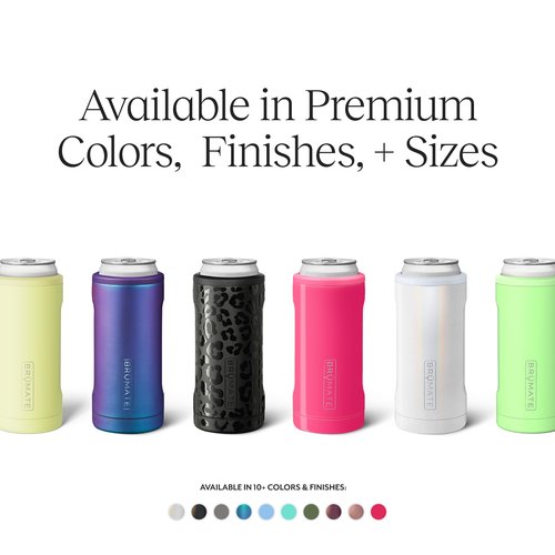 BrüMate Hopsulator Slim Can Cooler Insulated for 12oz Slim Cans | Skinny Can Insulated Stainless Steel Drink Holder for Hard Seltzer, Beer, Soda, and Energy Drinks (Glitter Merlot)